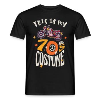 Das ist mein 70er Jahre Kostüm Grunge Effekt - Männer T-Shirt - Schwarz - Vorne - AI Model Male 178 light (178cm)