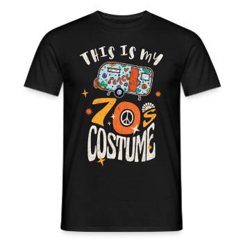 Das ist mein 70er Jahre Kostüm Grunge Effekt - Männer T-Shirt - Schwarz - Vorne - AI Model Male 178 light (178cm)