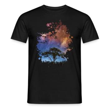 Baum bei Nacht - Männer T-Shirt - Schwarz - Vorne - AI Model Male 178 light (178cm)