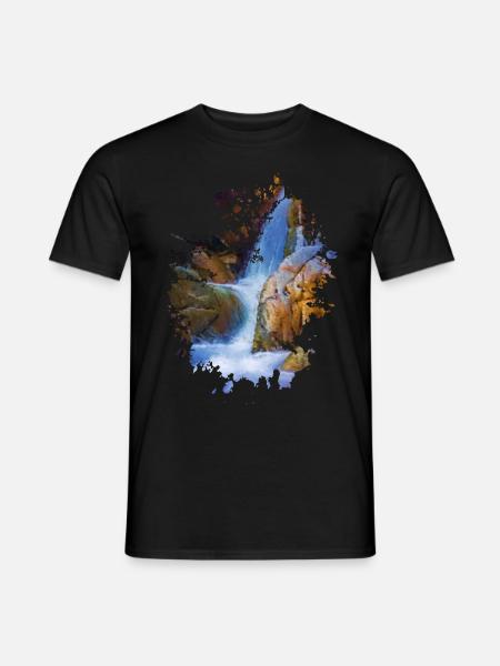 Wasserfall - Männer T-Shirt - Schwarz