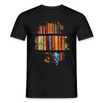 Bücher - Männer T-Shirt - Schwarz - Vorne - AI Model Male 178 light (178cm)