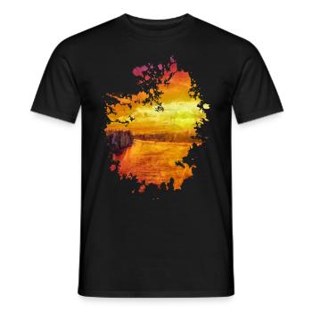 Landschaft - Männer T-Shirt - Schwarz - Vorne - AI Model Male 178 light (178cm)