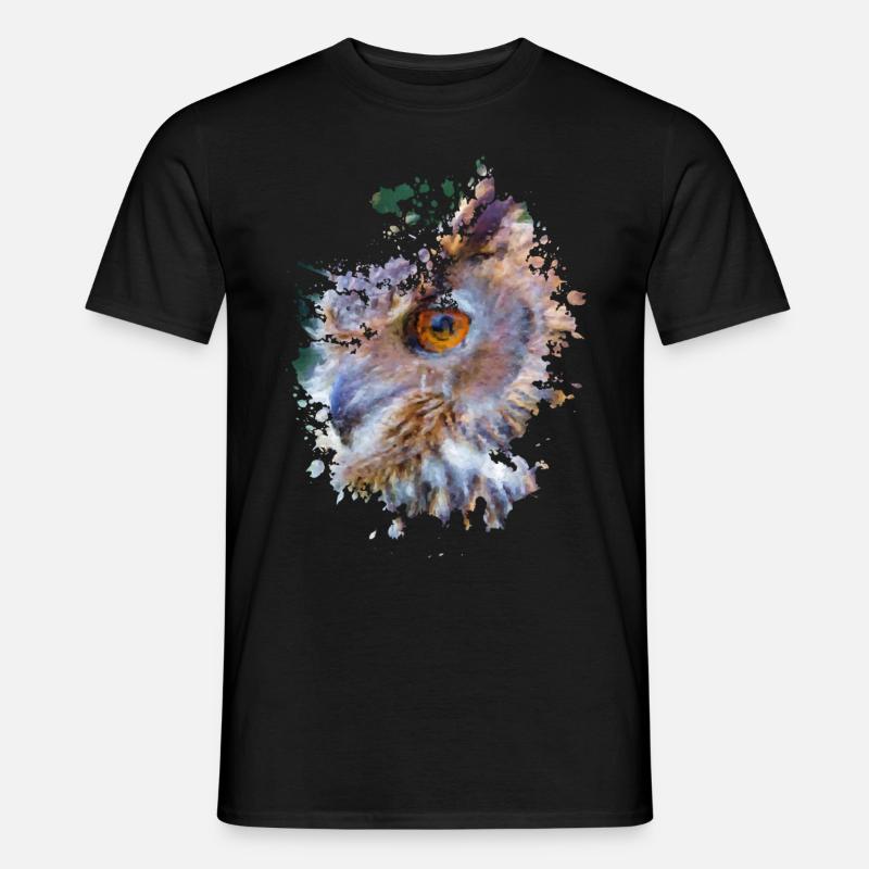 Eule - Männer T-Shirt - Schwarz