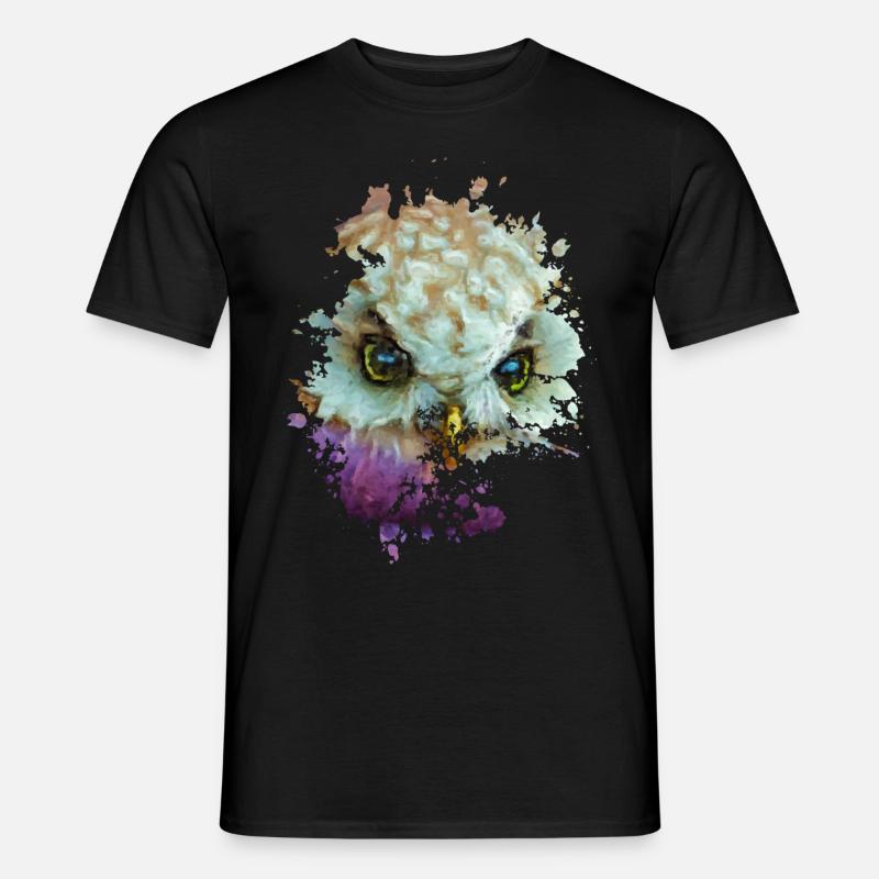 Eule - Männer T-Shirt - Schwarz