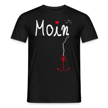 Moin Welcome Moin with Seagull Anchor Edition - Men's T-Shirt - black - Front - AI Model Male 178 light (178cm)