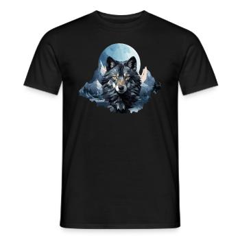Wolf's design in polygon style - Men's T-Shirt - black - Front - AI Model Male 178 light (178cm)