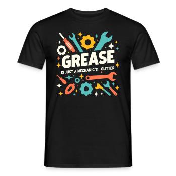 Fett ist nur ein Mechaniker-Glitzer - Männer T-Shirt - Schwarz - Vorne - AI Model Male 178 light (178cm)