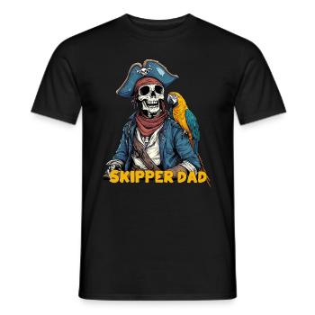 Skipper Dad Kapitan Boot Segeln Geschenk - Männer T-Shirt - Schwarz - Vorne - AI Model Male 178 light (178cm)