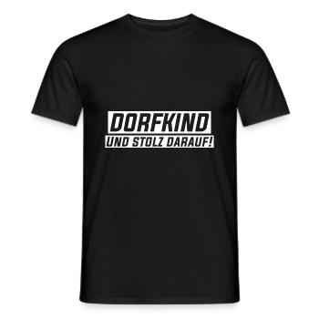 DORFKIND Und stolz darauf! - Männer T-Shirt - Schwarz - Vorne - AI Model Male 178 light (178cm)