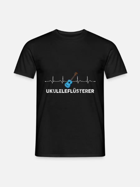Ukulele Flüsterer Herzschlag kleine Gitarre - Männer T-Shirt - Schwarz