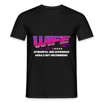Ehefrau Bewertung Einer Von Fünf Sternen Lustiger Ehemann - Männer T-Shirt - Schwarz - Vorne - AI Model Male 178 light (178cm)