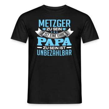 METZGER und Papa - Männer T-Shirt - Schwarz - Vorne - AI Model Male 178 light (178cm)