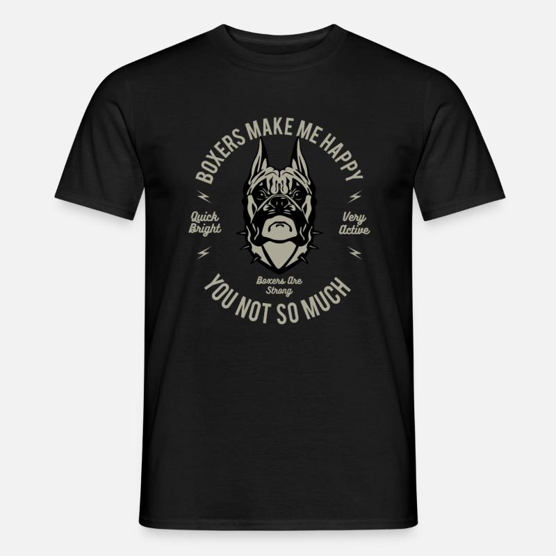 Boxer Hund - Männer T-Shirt - Schwarz