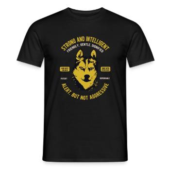 Siberian Husky - Men's T-Shirt - black - Front - AI Model Male 178 light (178cm)