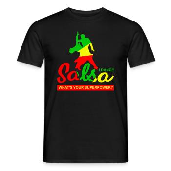 dancing salsa - Men's T-Shirt - black - Front - AI Model Male 178 light (178cm)