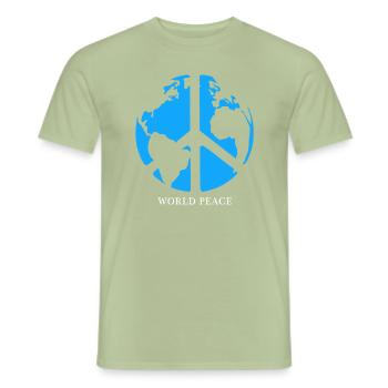 Paix Mondiale - Paix Mondiale - T-shirt homme - vert sauge - Devant - AI Model Male 178 light (178cm)