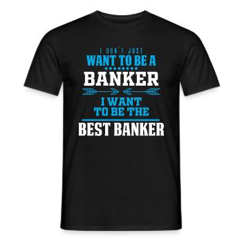 Banker Bänker banquier Bankkaufmann Banque cadeau - T-shirt homme - noir - Devant - AI Model Male 178 light (178cm)