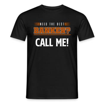 Banker Bänker banquier Bankkaufmann Banque cadeau - T-shirt homme - noir - Devant - AI Model Male 178 light (178cm)