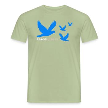 peace doves - Men's T-Shirt - sage - Front - AI Model Male 178 light (178cm)