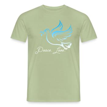 Peace peace dove pacifier gift - Men's T-Shirt - sage - Front - AI Model Male 178 light (178cm)
