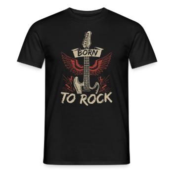 born to rock - Men's T-Shirt - black - Front - AI Model Male 178 light (178cm)