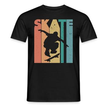 Skater mehrfarbig - Männer T-Shirt - Schwarz - Vorne - AI Model Male 178 light (178cm)