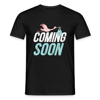 Grossesse bébé cigogne - T-shirt homme - noir - Devant - AI Model Male 178 light (178cm)