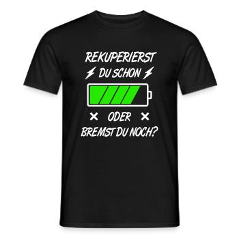 Elektroauto - Rekuperierst du schon? - Männer T-Shirt - Schwarz - Vorne - AI Model Male 178 light (178cm)