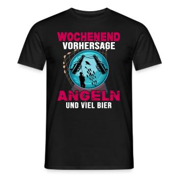 Fishing "Fishing Weekend" Fishing Hooks - Men's T-Shirt - black - Front - AI Model Male 178 light (178cm)