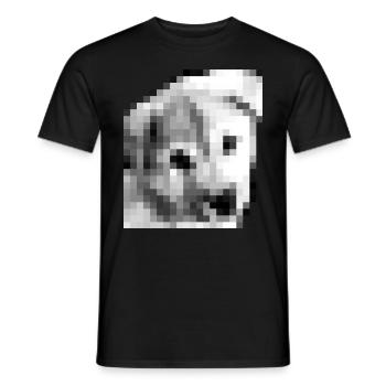Pixel Jindo Puppy - Männer T-Shirt - Schwarz - Vorne - AI Model Male 178 light (178cm)