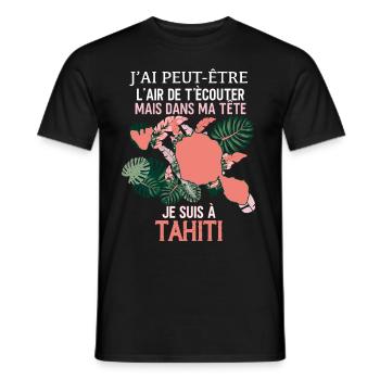 Tahiti Ma Passion Mon ïle Cadeau - T-shirt homme - noir - Devant - AI Model Male 178 light (178cm)