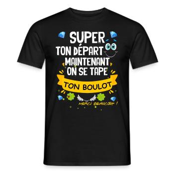 Collègue Départ On Se Tape Ton Boulot - T-shirt homme - noir - Devant - AI Model Male 178 light (178cm)