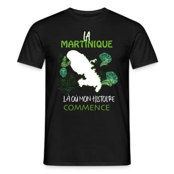 La Martinique La Plus Belle Histoire - T-shirt homme - noir - Devant - AI Model Male 178 light (178cm)