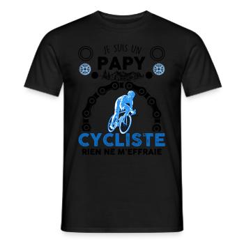 Papy Cycliste Cadeau Humour Homme Vélo - T-shirt homme - noir - Devant - AI Model Male 178 light (178cm)
