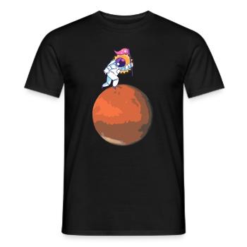 L'idée cadeau cool de l'astronaute sur Mars - T-shirt homme - noir - Devant - AI Model Male 178 light (178cm)
