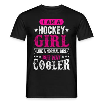 Hockey fille hockey fille femme enfant cadeau - T-shirt homme - noir - Devant - AI Model Male 178 light (178cm)