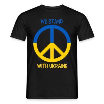 We stand with Ukraine Peace - Men's T-Shirt - black - Front - AI Model Male 178 light (178cm)