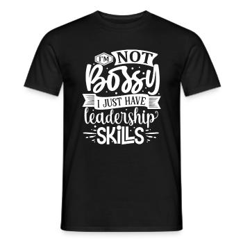 Je ne suis pas autoritaire, j’ai juste des compétences en leadership - T-shirt homme - noir - Devant - AI Model Male 178 light (178cm)