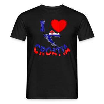 I love croatia T-Shirt - Croatia gift - Men's T-Shirt - black - Front - AI Model Male 178 light (178cm)