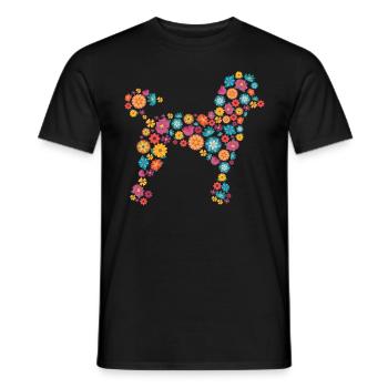 Hund Pudel Geschenk Blumen Tierliebhaber - Männer T-Shirt - Schwarz - Vorne - AI Model Male 178 light (178cm)