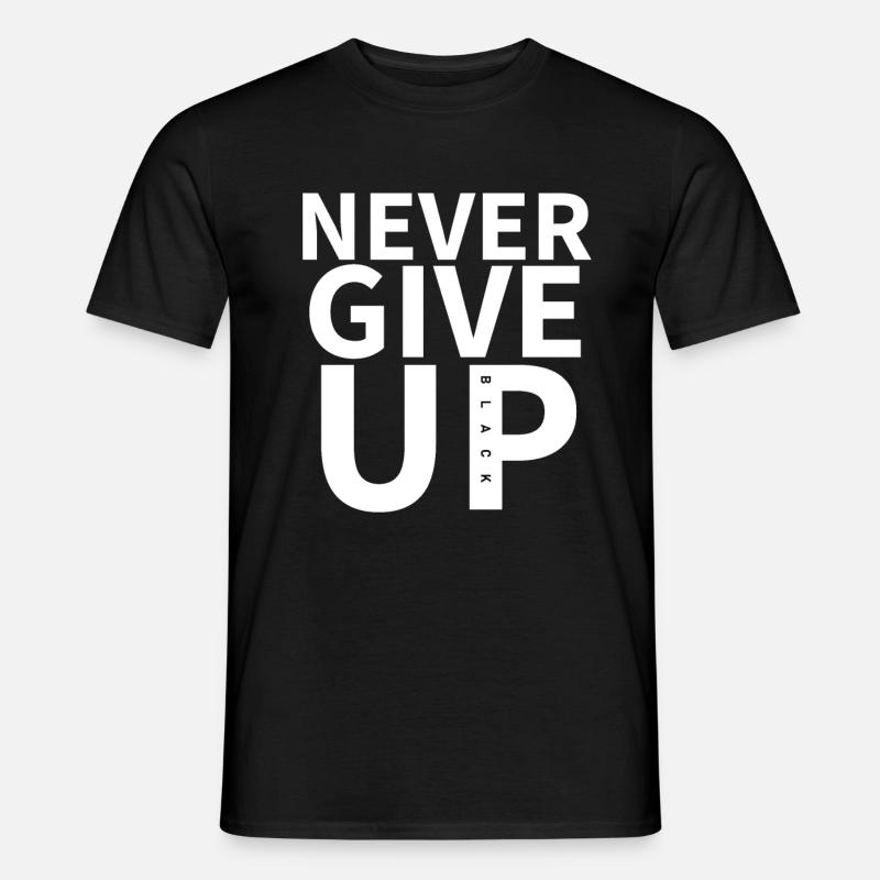 NEVER GIVE UP - Liverpool Kloppo UCL 4:0 vs. Barca - Männer T-Shirt - Schwarz