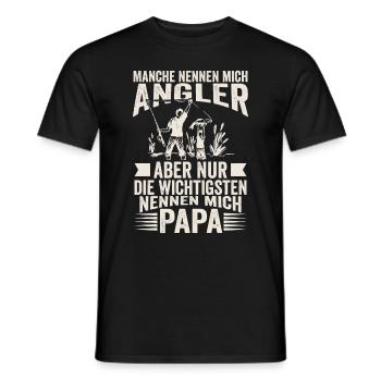 Angler Vater Sohn nennen mich Papa angeln - Männer T-Shirt - Schwarz - Vorne - AI Model Male 178 light (178cm)