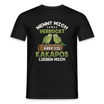 Die Kakapos lieben mich Papagei - Männer T-Shirt - Schwarz - Vorne - AI Model Male 178 light (178cm)