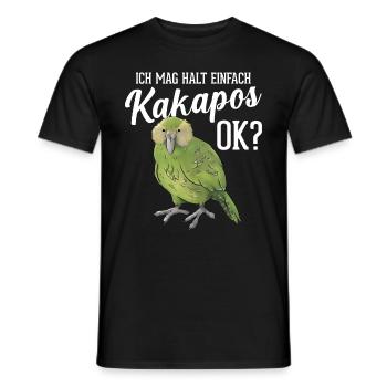 Ich mag halt Kakapos Papagei - Männer T-Shirt - Schwarz - Vorne - AI Model Male 178 light (178cm)