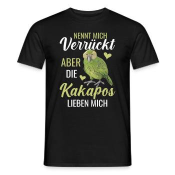 Die Kakapos lieben mich Papagei - Männer T-Shirt - Schwarz - Vorne - AI Model Male 178 light (178cm)