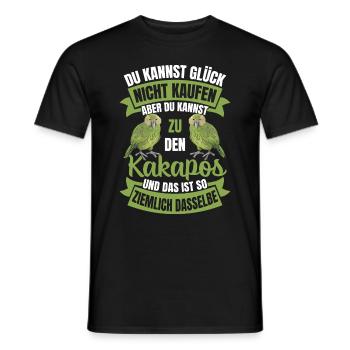 Kakapos Glück Spruch Papagei - Männer T-Shirt - Schwarz - Vorne - AI Model Male 178 light (178cm)