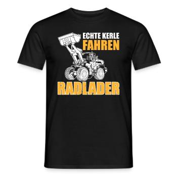 Echte Kerle Radlader Radladerfahrer - Männer T-Shirt - Schwarz - Vorne - AI Model Male 178 light (178cm)