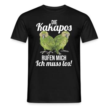 Die Kakapos rufen mich Papagei - Männer T-Shirt - Schwarz - Vorne - AI Model Male 178 light (178cm)