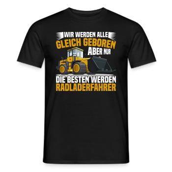 Radlader nur die Besten werden Radladerfahrer - Männer T-Shirt - Schwarz - Vorne - AI Model Male 178 light (178cm)