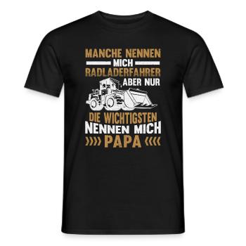 Radladerfahrer Papa Radlader Bauarbeiter - Männer T-Shirt - Schwarz - Vorne - AI Model Male 178 light (178cm)